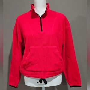 VS PINK 1/2 zip fleece red pullover size Medium